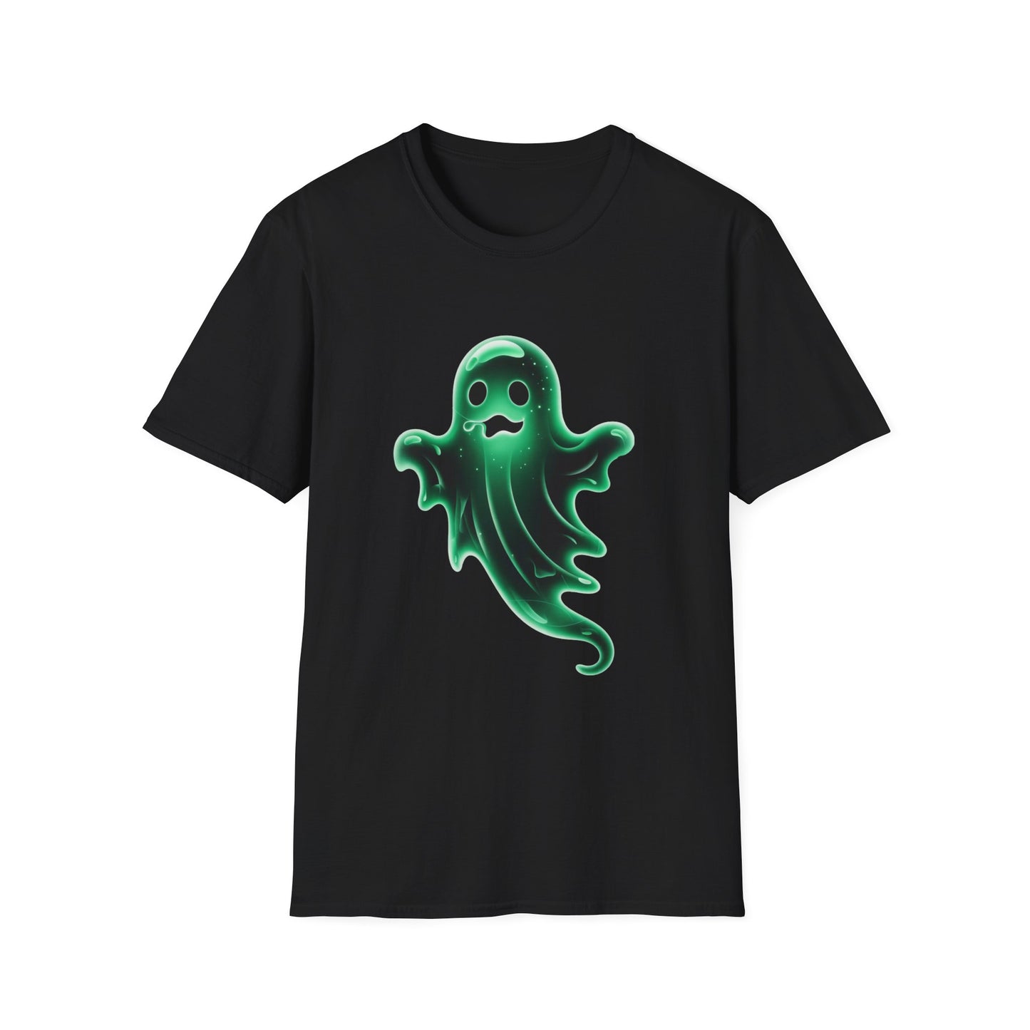 Neon Ghost Unisex Softstyle T-Shirt, Haunted Spirit Tee, Halloween Shirt, Supernatural Apparel, Glow in the Dark Clothing