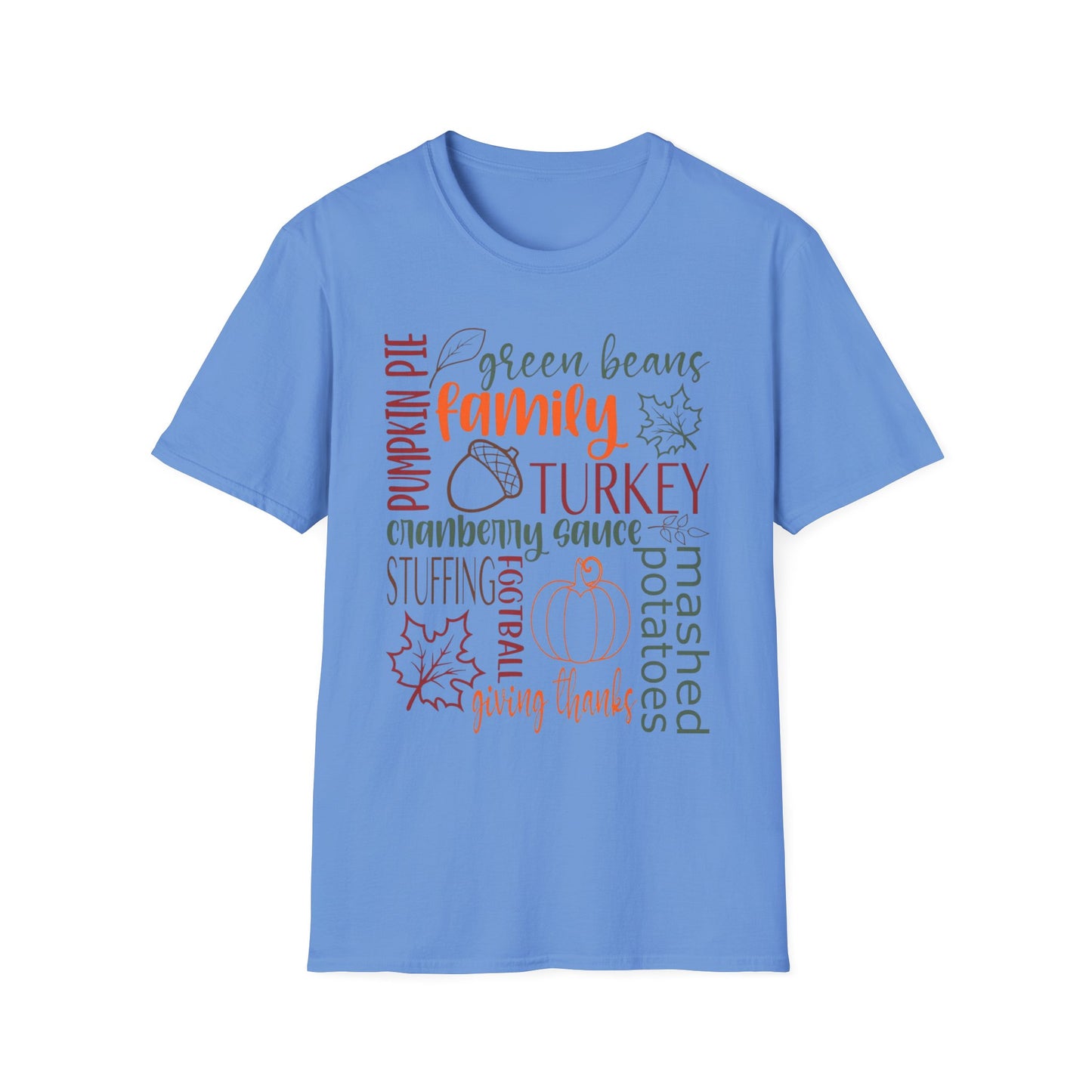 Thanksgiving Word Collage – Feast & Family Edition Short Sleeve Tee