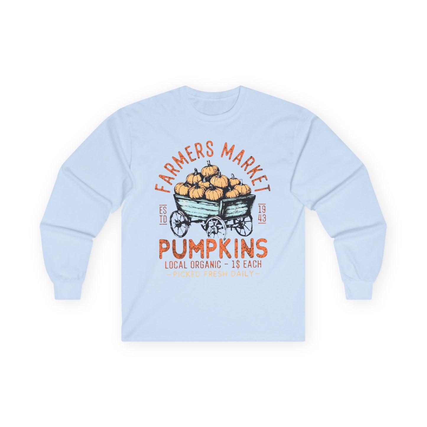 “Farmers Market Pumpkin Cart” Long Sleeve Tee – Est. 1943 Edition