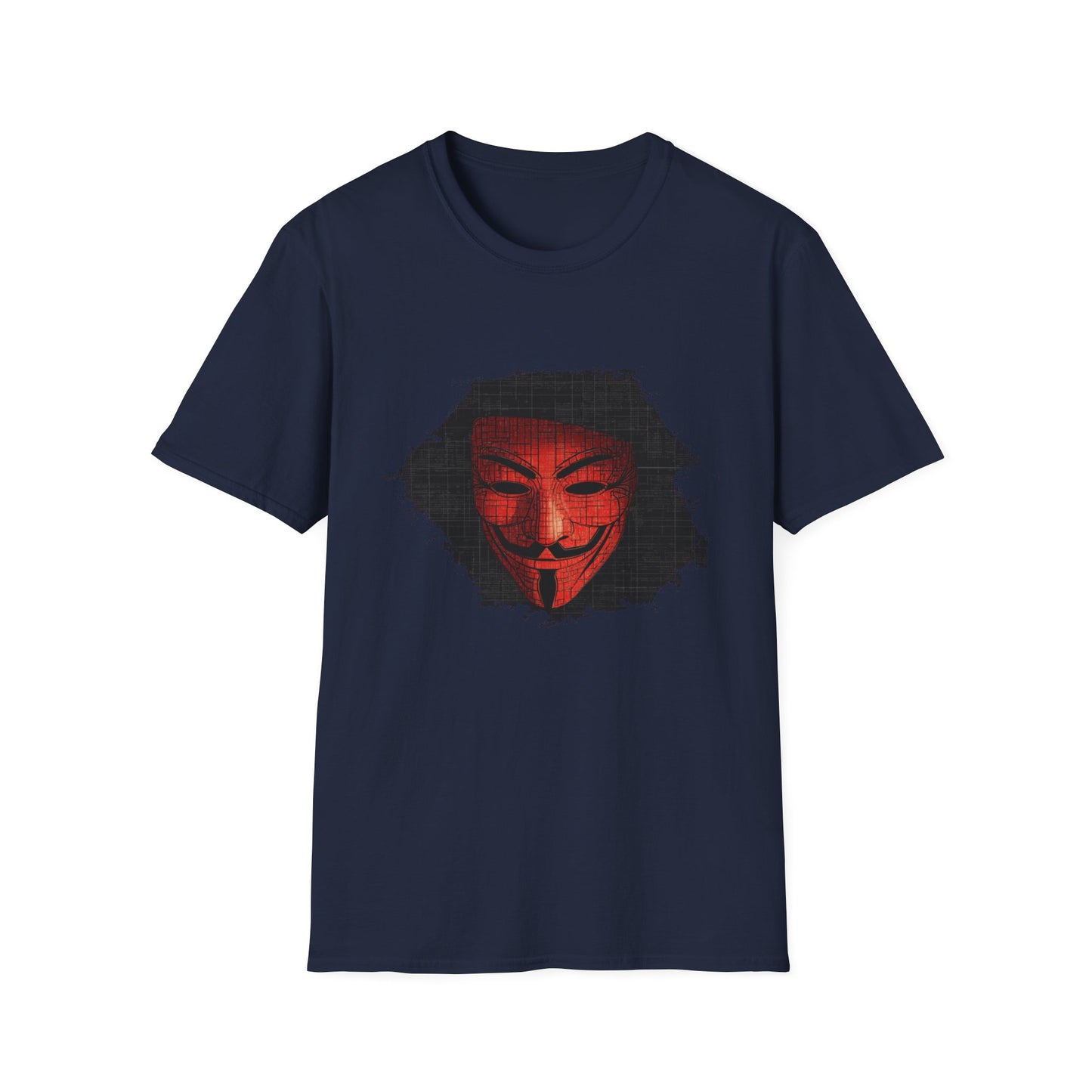 Encrypted Vendetta – Cyber Mask Grid Design