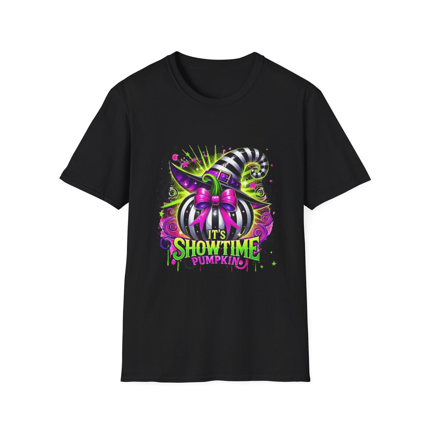 It's Showtime Pumpkin Softstyle T-Shirt, Trick or Treat Tee, Spooky Halloween Shirt, Cute Pumpkin Shirt