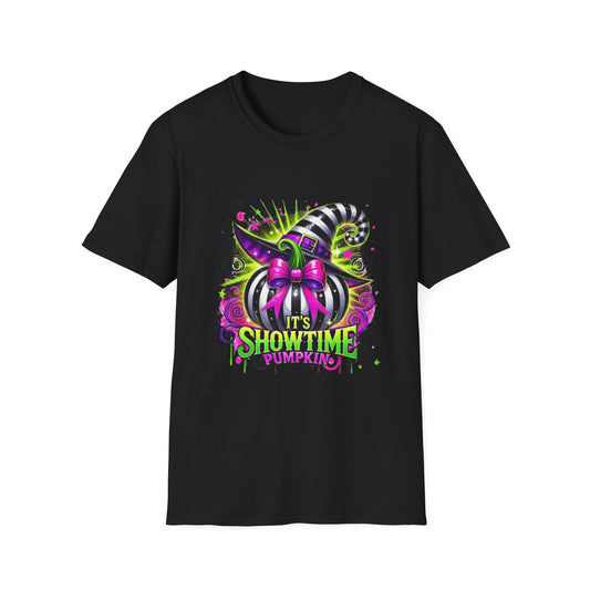 It's Showtime Pumpkin Softstyle T-Shirt, Trick or Treat Tee, Spooky Halloween Shirt, Cute Pumpkin Shirt