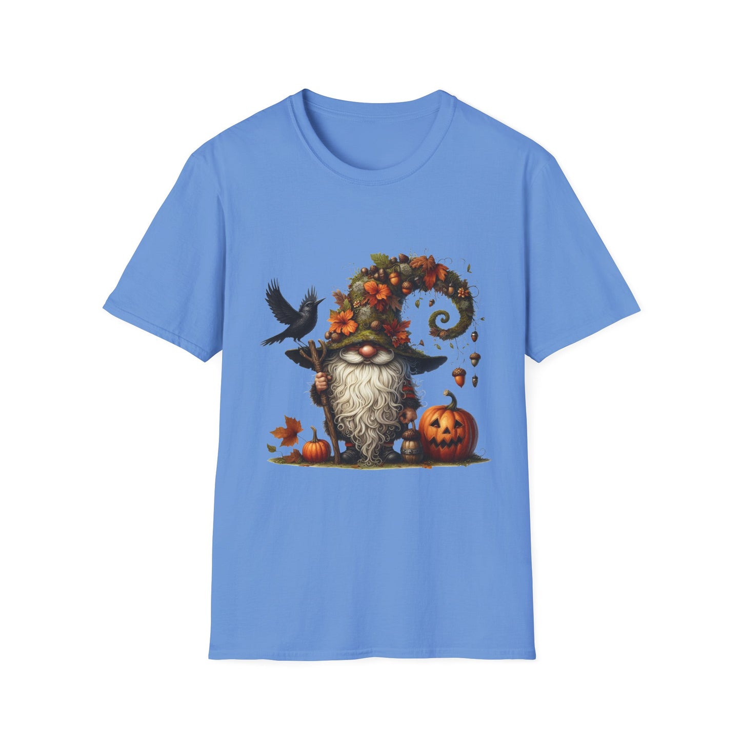 Halloween Forest Gnome Softstyle T-Shirt, Trick or Treat Tee, Spooky Halloween Shirt, Autumn Witch Hat Shirt, Enchanted Brew Top