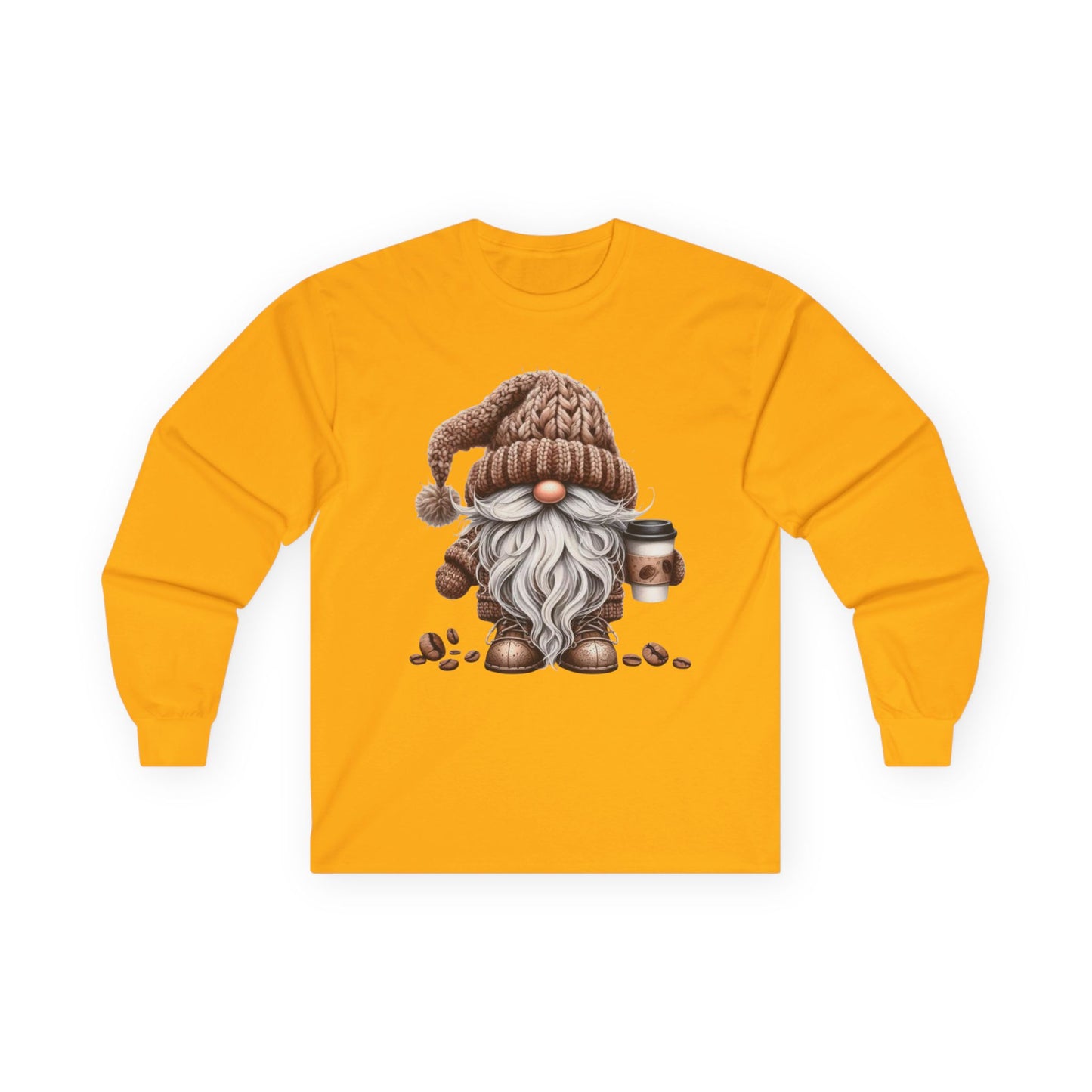 “Coffee Gnome” Long Sleeve Tee – Brewed & Bearded Edition