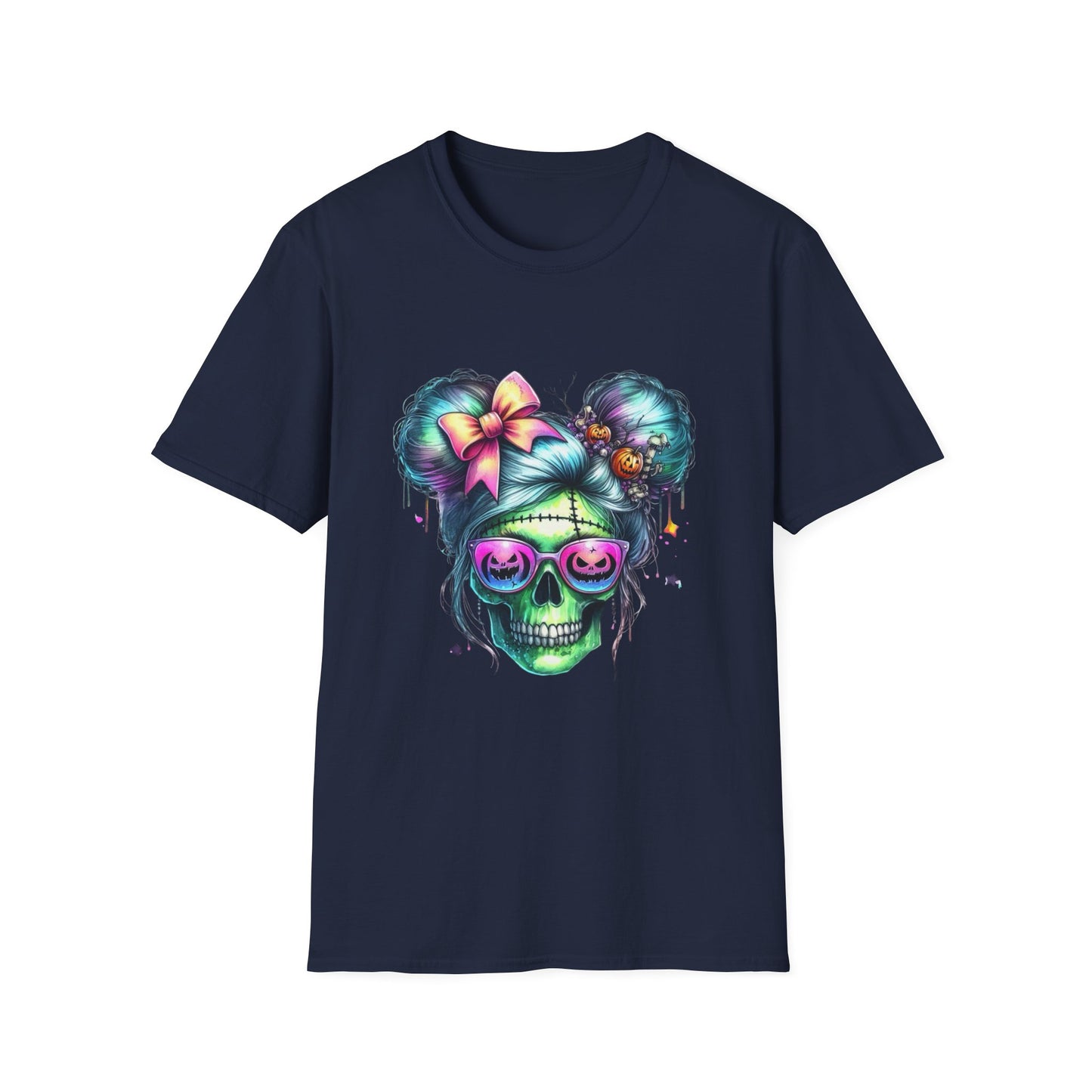 Skull and Swagger Halloween T-Shirt, Spooky Trickster Tee, Sugar Skull Costume Shirt, Halloween Party Top, Woman Skull Power