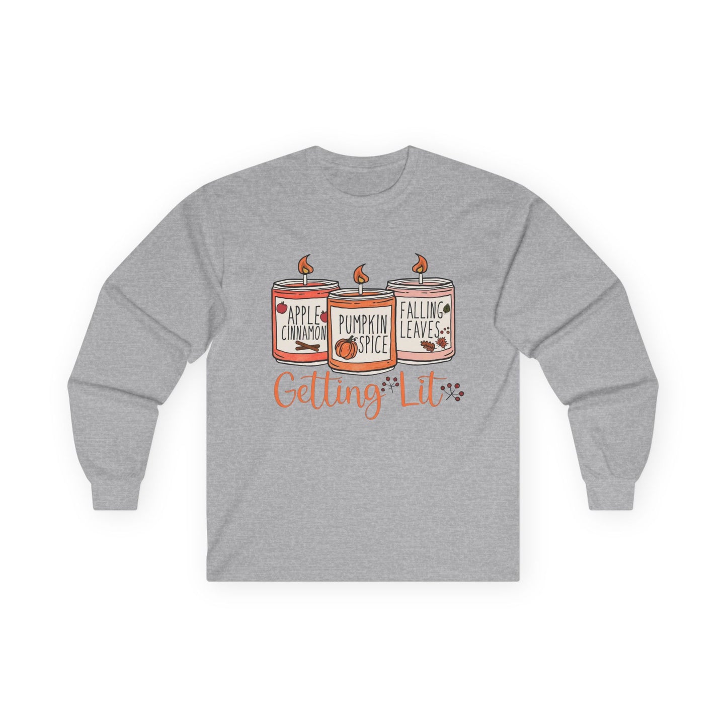 “Getting Lit” Long Sleeve Tee – Fall Candle Trio Edition