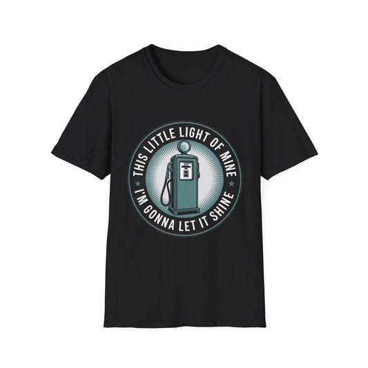Vintage Shine Tee – “This Little Light of Mine” Gas Pump Design