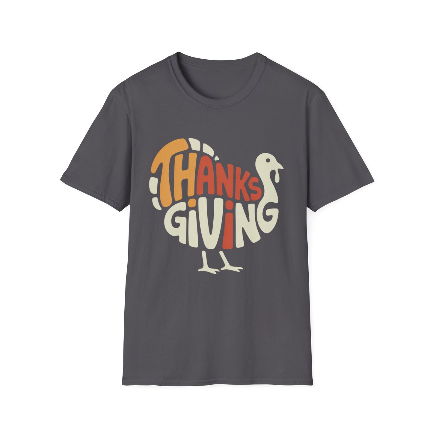 THANKSGIVING Turkey Typography Short Sleeve Tee