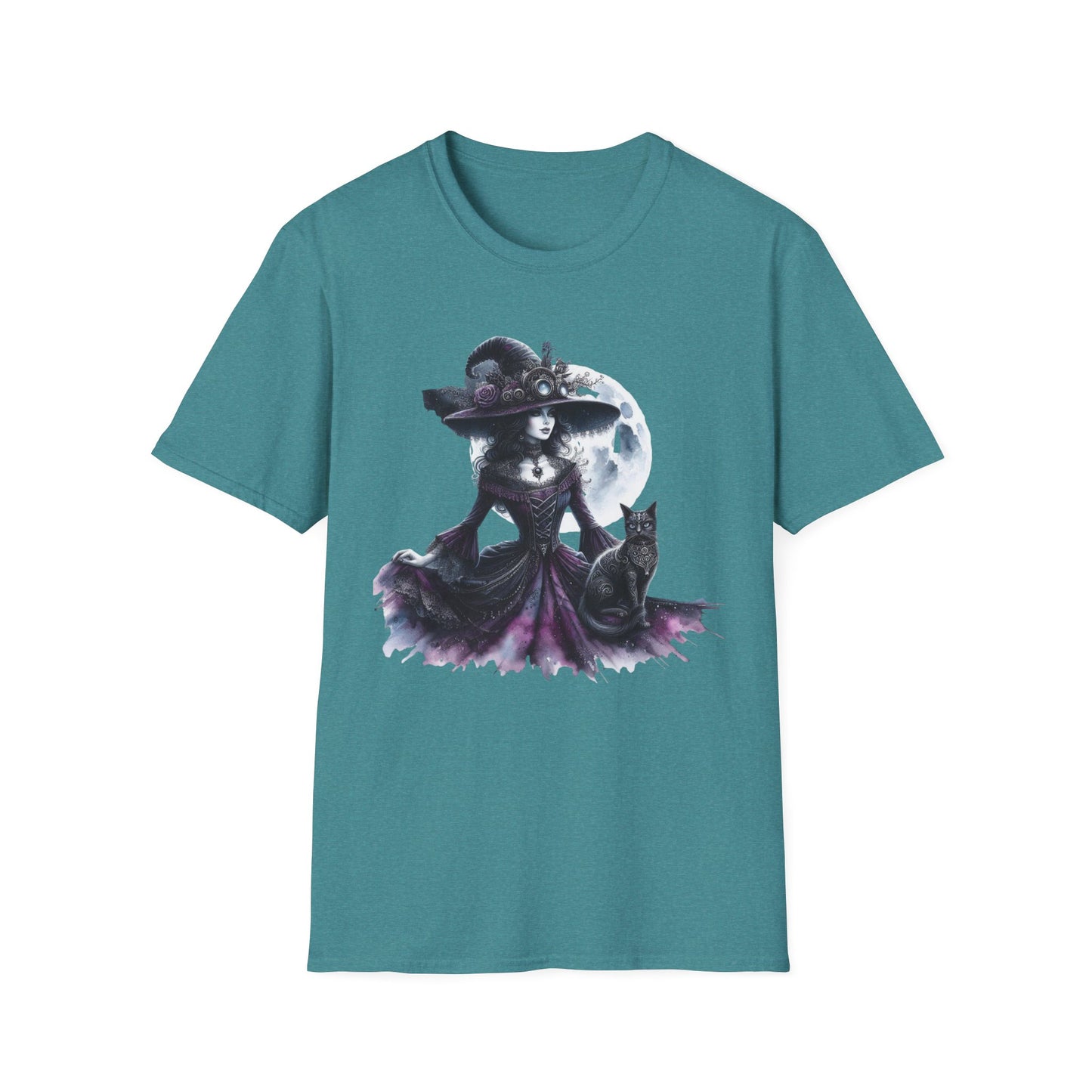 “Moonlit Witch & Cat” Tee – Enchanted Night Edition