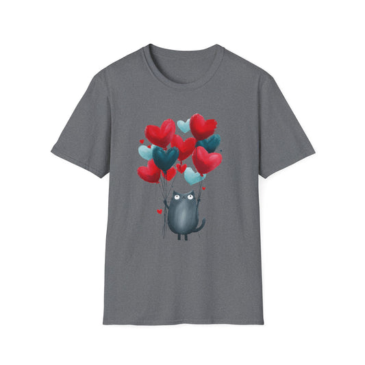 Balloon Buddy – Whimsical Cat Love Tee