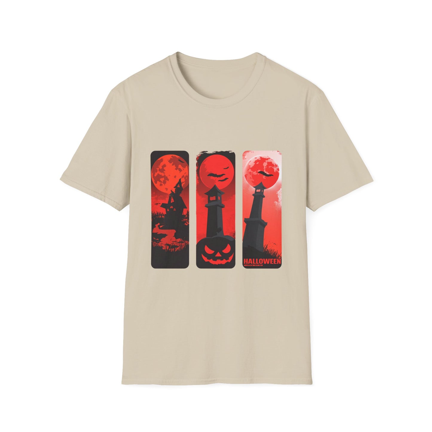 Red Moon Triptych Halloween Head Tee