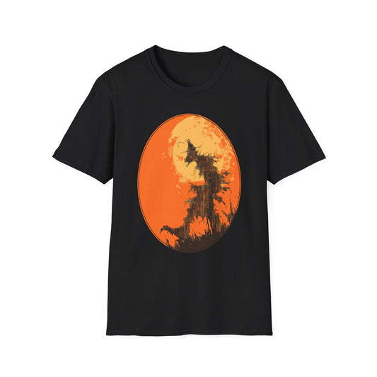 Field of Fear Halloween Twisted Scarecrow Silhouette Design Tee