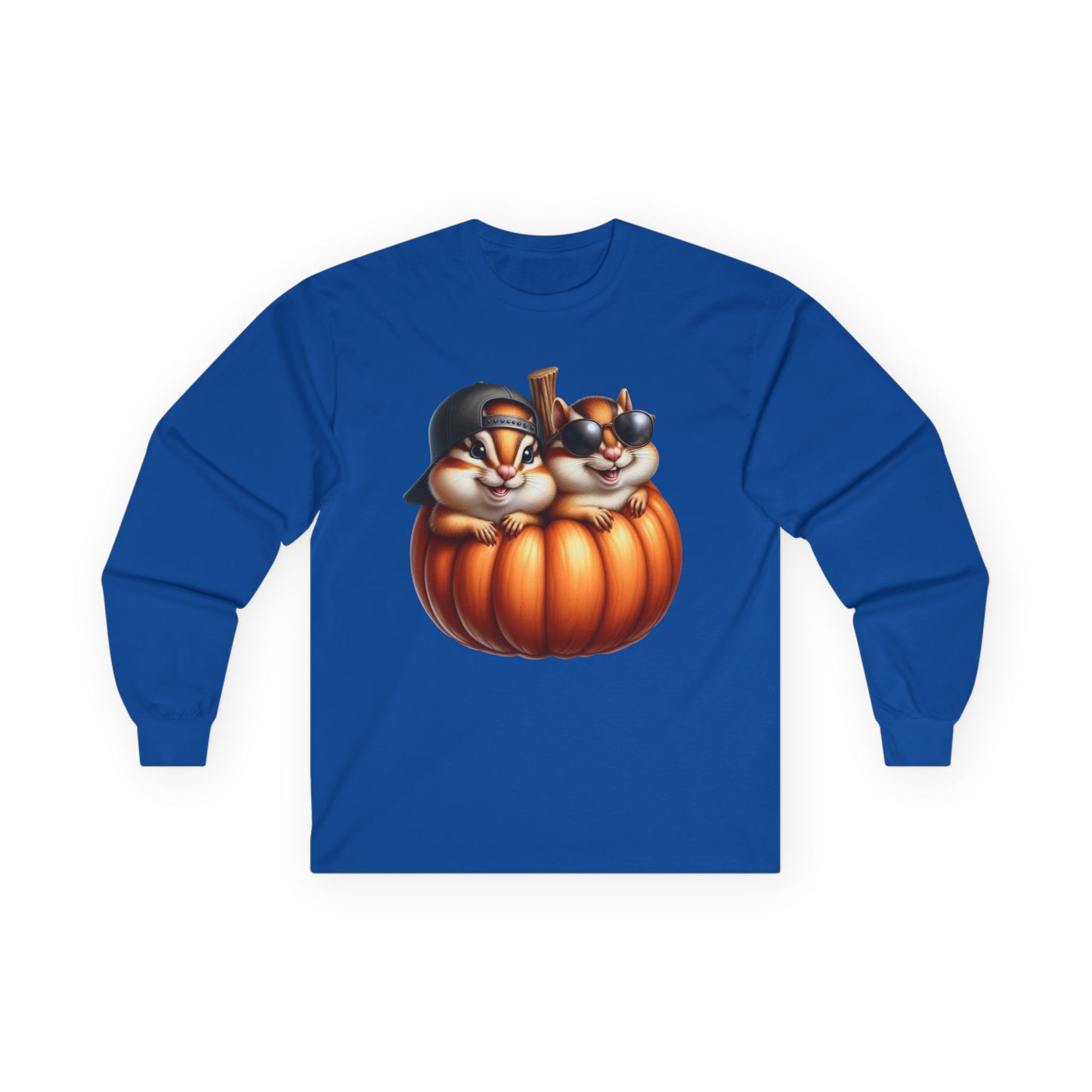 “Pumpkin Pals” Long Sleeve Tee – Chipmunk Chill Edition