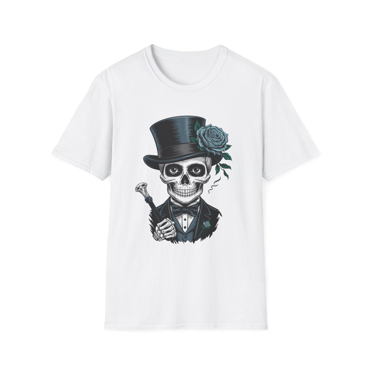 Dead Formal Softstyle T-Shirt, Halloween Shirt, Formal Skeleton Shirt, Funny Skeleton Satire Shirt