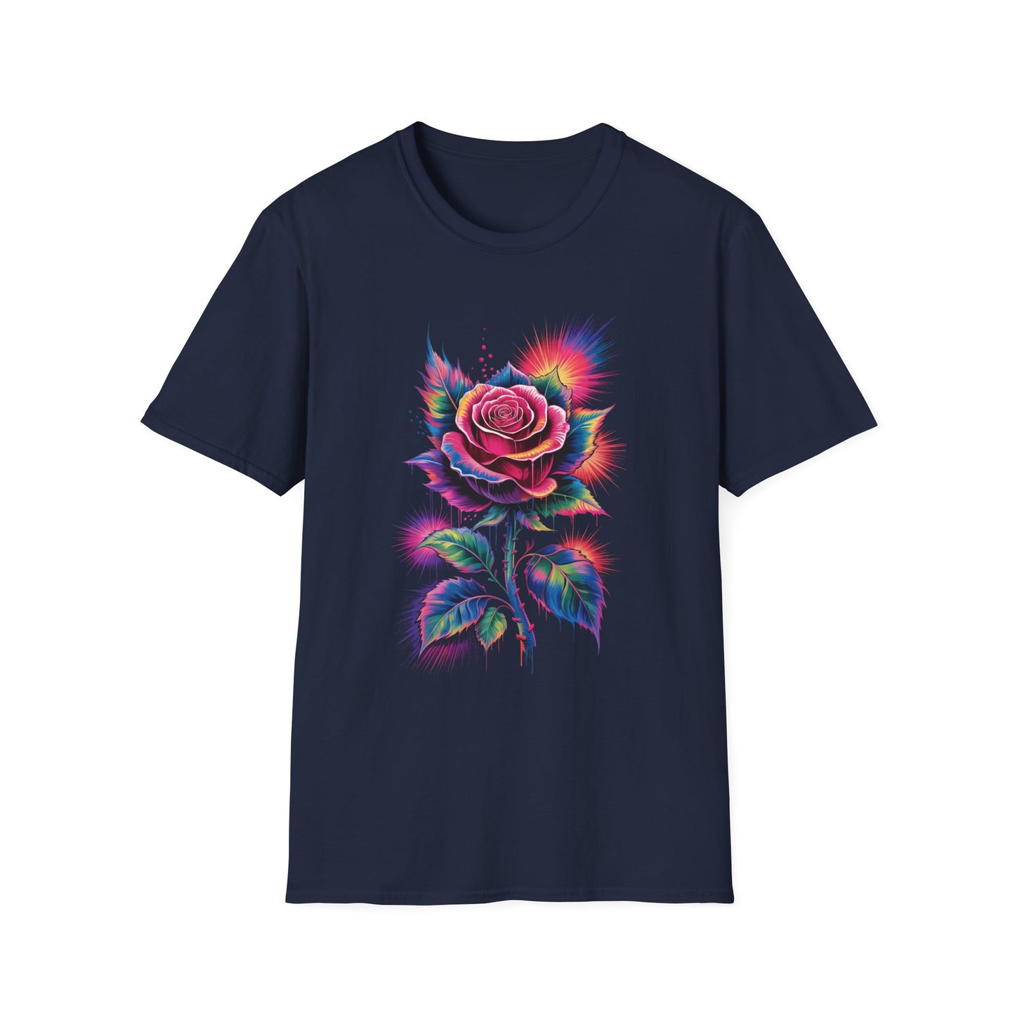 Colorburst Rose Vibrant Floral Graphic Tee