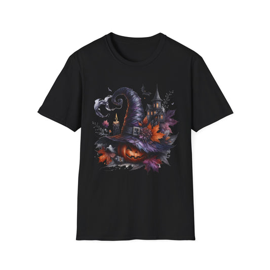 “Haunted Harvest” Tee – Witch Hat & Pumpkin Edition