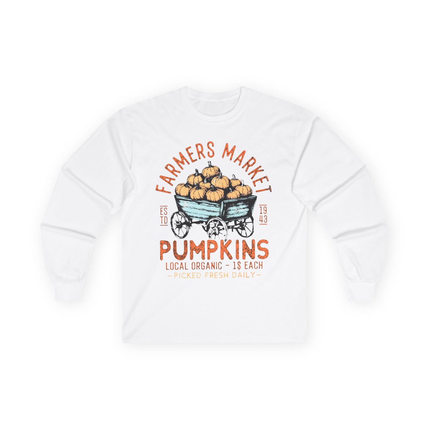 “Farmers Market Pumpkin Cart” Long Sleeve Tee – Est. 1943 Edition