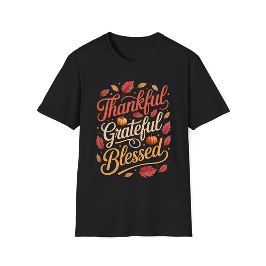 Thankful. Grateful. Blessed. Short Sleeve Tee