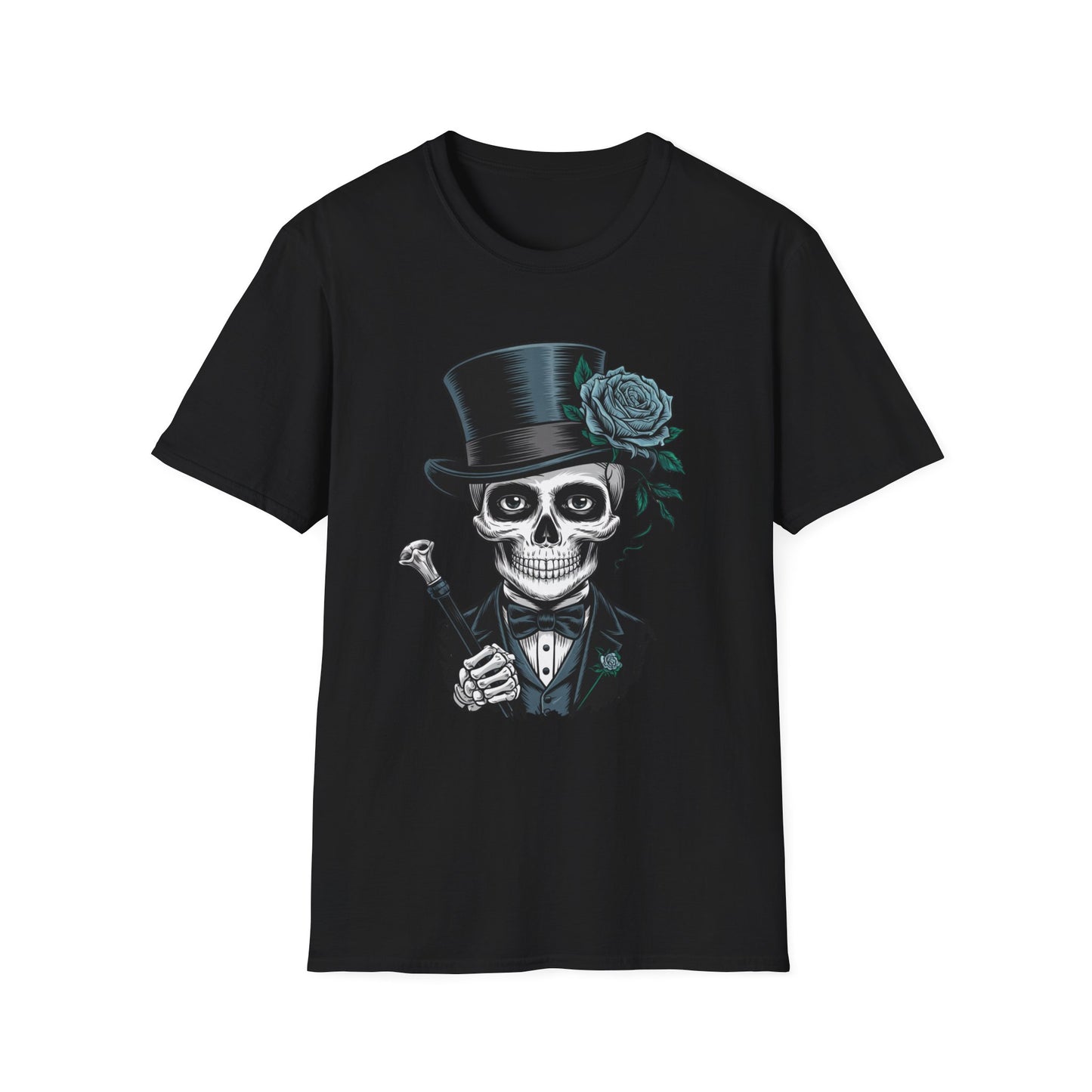 Dead Formal Softstyle T-Shirt, Halloween Shirt, Formal Skeleton Shirt, Funny Skeleton Satire Shirt