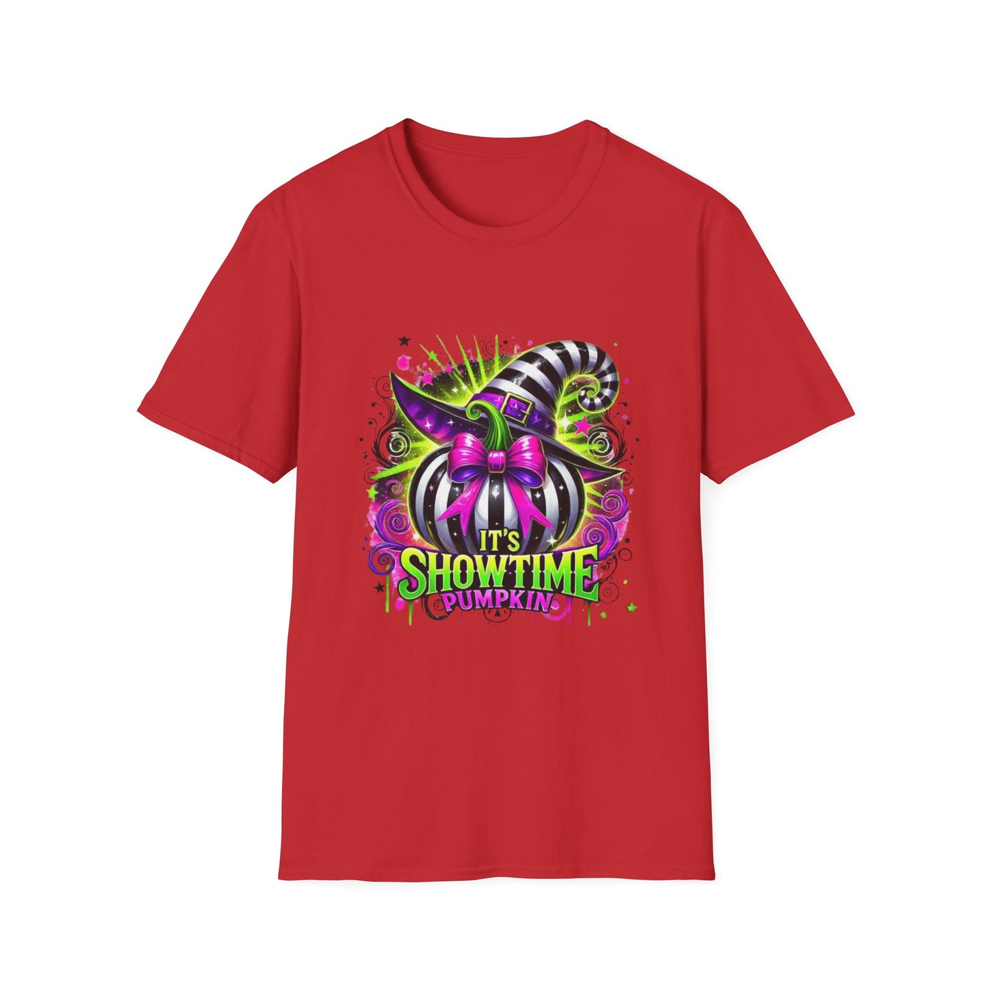 It's Showtime Pumpkin Softstyle T-Shirt, Trick or Treat Tee, Spooky Halloween Shirt, Cute Pumpkin Shirt