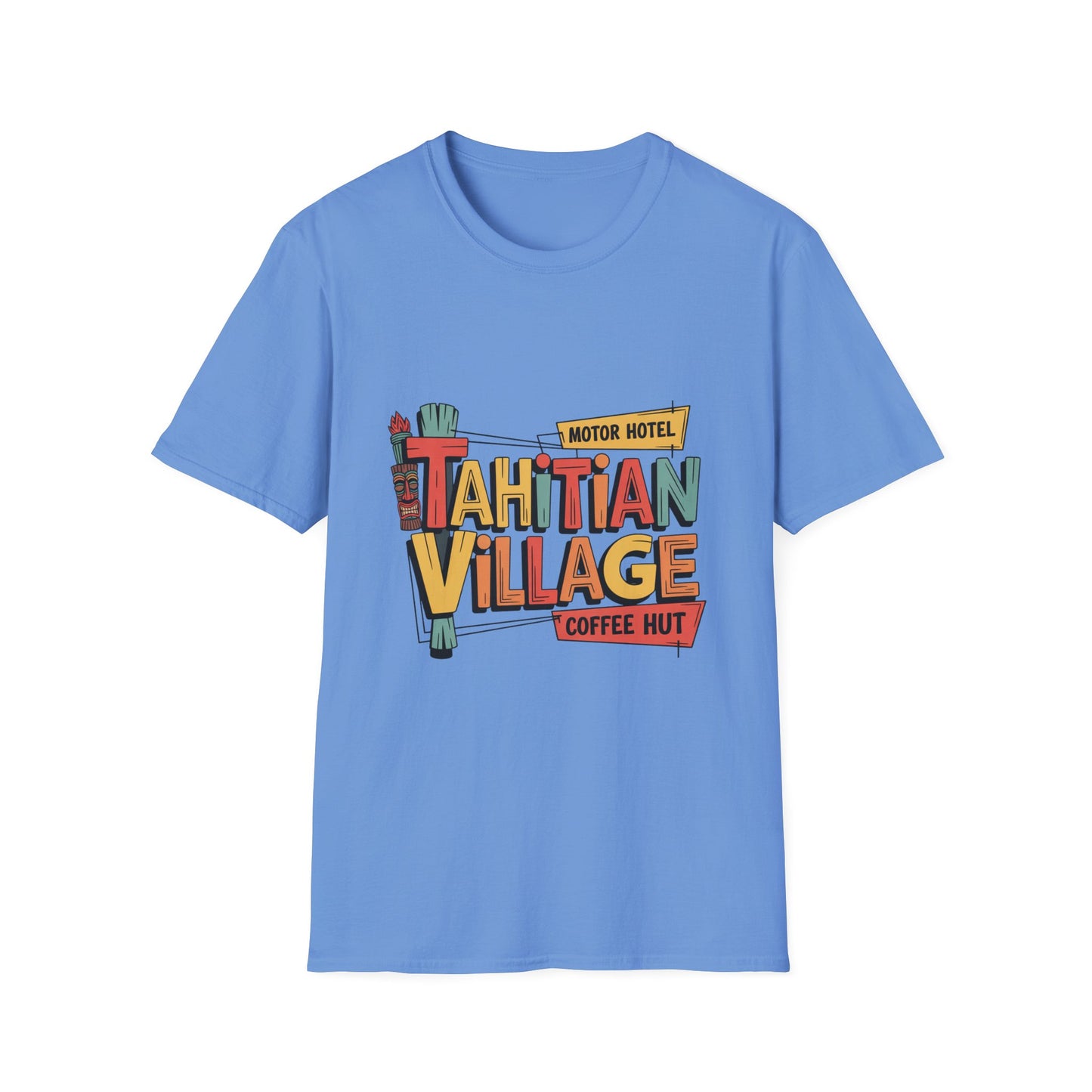 Tahitian Village Retro Tiki Graphic Tee
