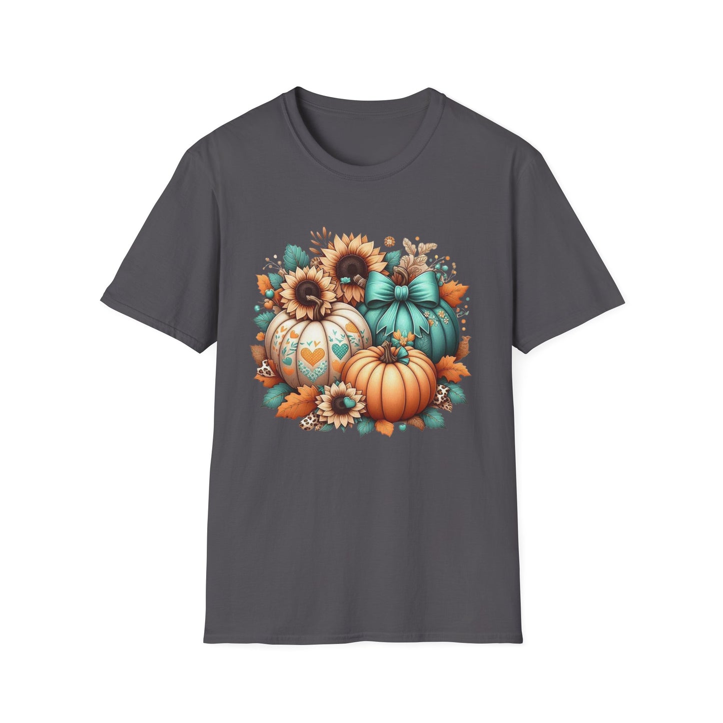 “Harvest Hearts & Bows” Tee – Pumpkin Trio Edition