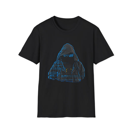 Blueprint Ghost – Hacker Schematic Portrait