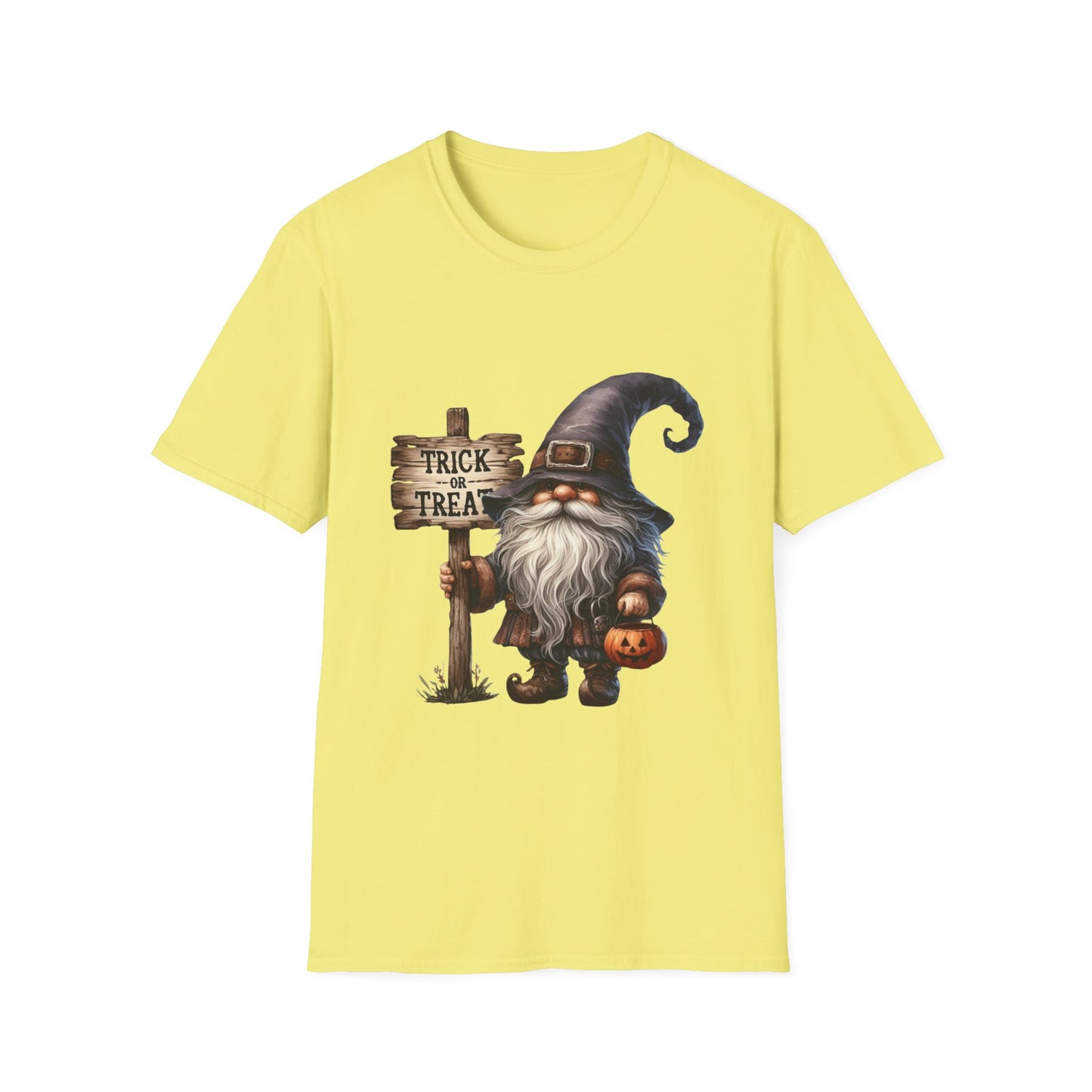 Happy Halloween Gnome Softstyle T-Shirt, Trick or Treat Tee, Spooky Halloween Shirt, Autumn Witch Hat Shirt, Enchanted Brew Top