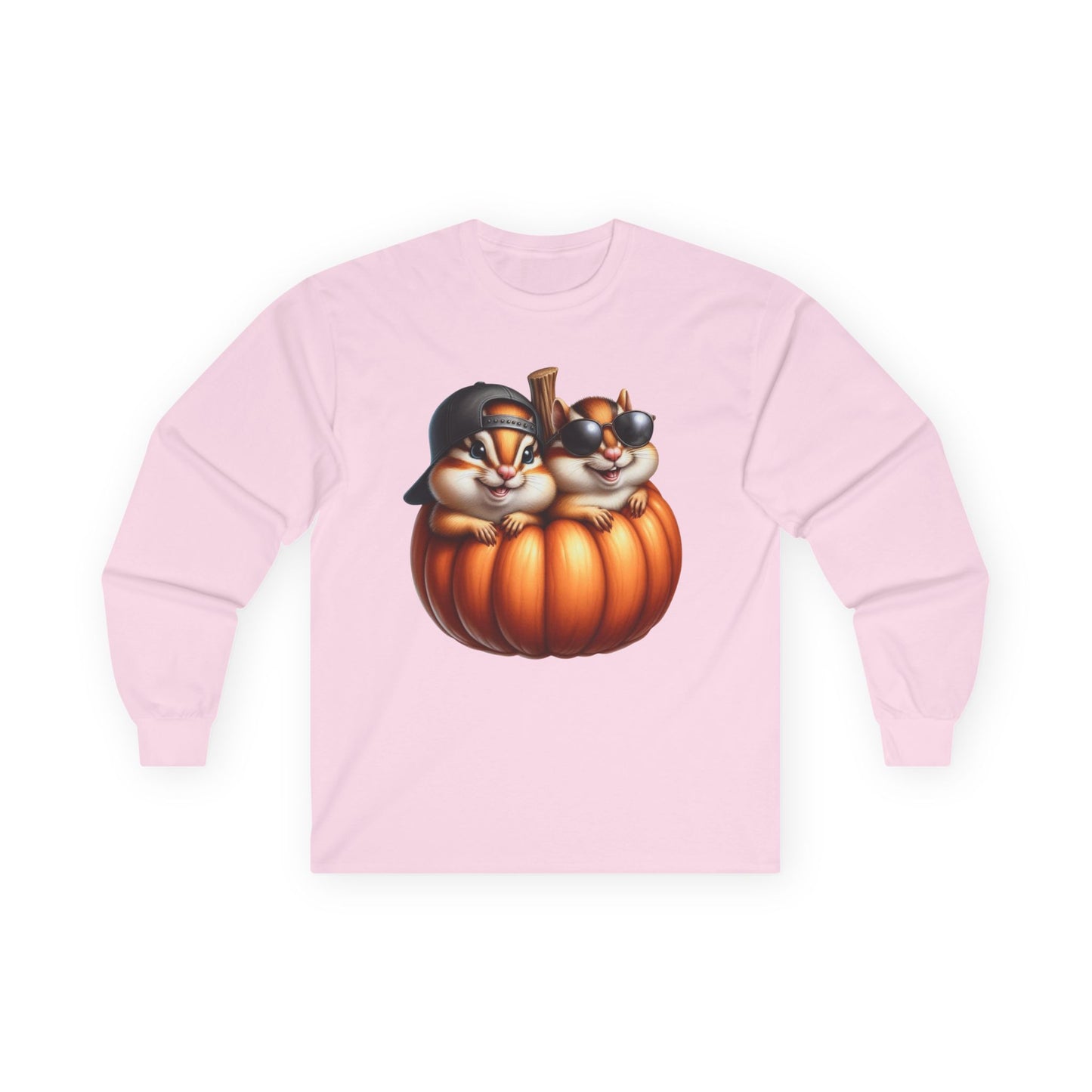 “Pumpkin Pals” Long Sleeve Tee – Chipmunk Chill Edition