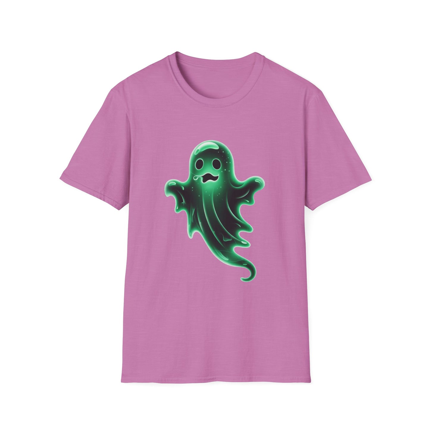 Neon Ghost Unisex Softstyle T-Shirt, Haunted Spirit Tee, Halloween Shirt, Supernatural Apparel, Glow in the Dark Clothing