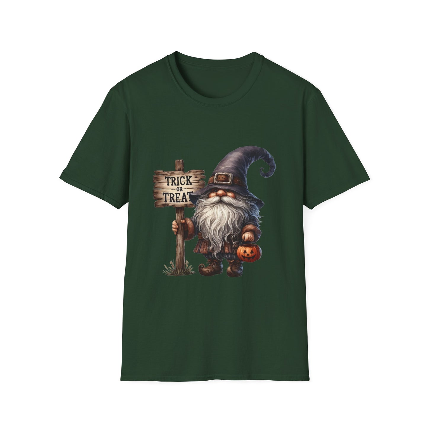 Happy Halloween Gnome Softstyle T-Shirt, Trick or Treat Tee, Spooky Halloween Shirt, Autumn Witch Hat Shirt, Enchanted Brew Top