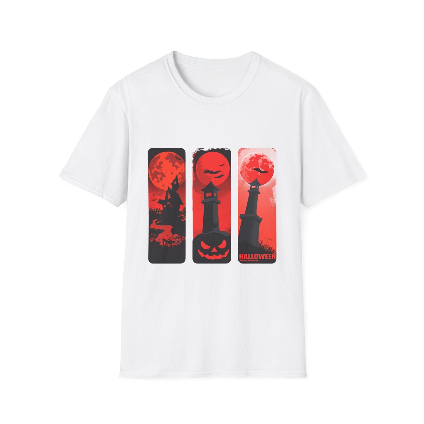Red Moon Triptych Halloween Head Tee