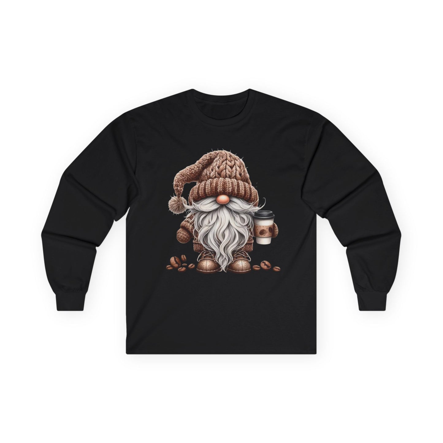 “Coffee Gnome” Long Sleeve Tee – Brewed & Bearded Edition