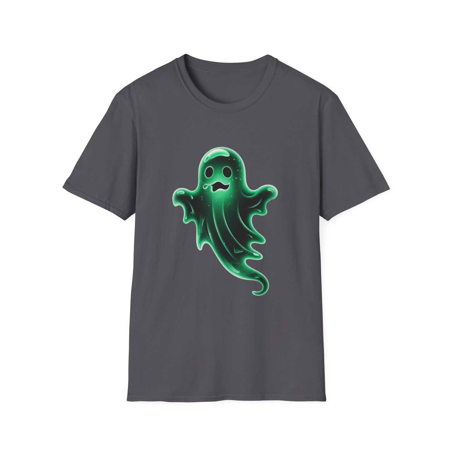 Neon Ghost Unisex Softstyle T-Shirt, Haunted Spirit Tee, Halloween Shirt, Supernatural Apparel, Glow in the Dark Clothing