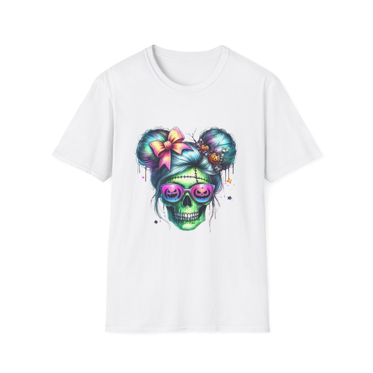 Skull and Swagger Halloween T-Shirt, Spooky Trickster Tee, Sugar Skull Costume Shirt, Halloween Party Top, Woman Skull Power