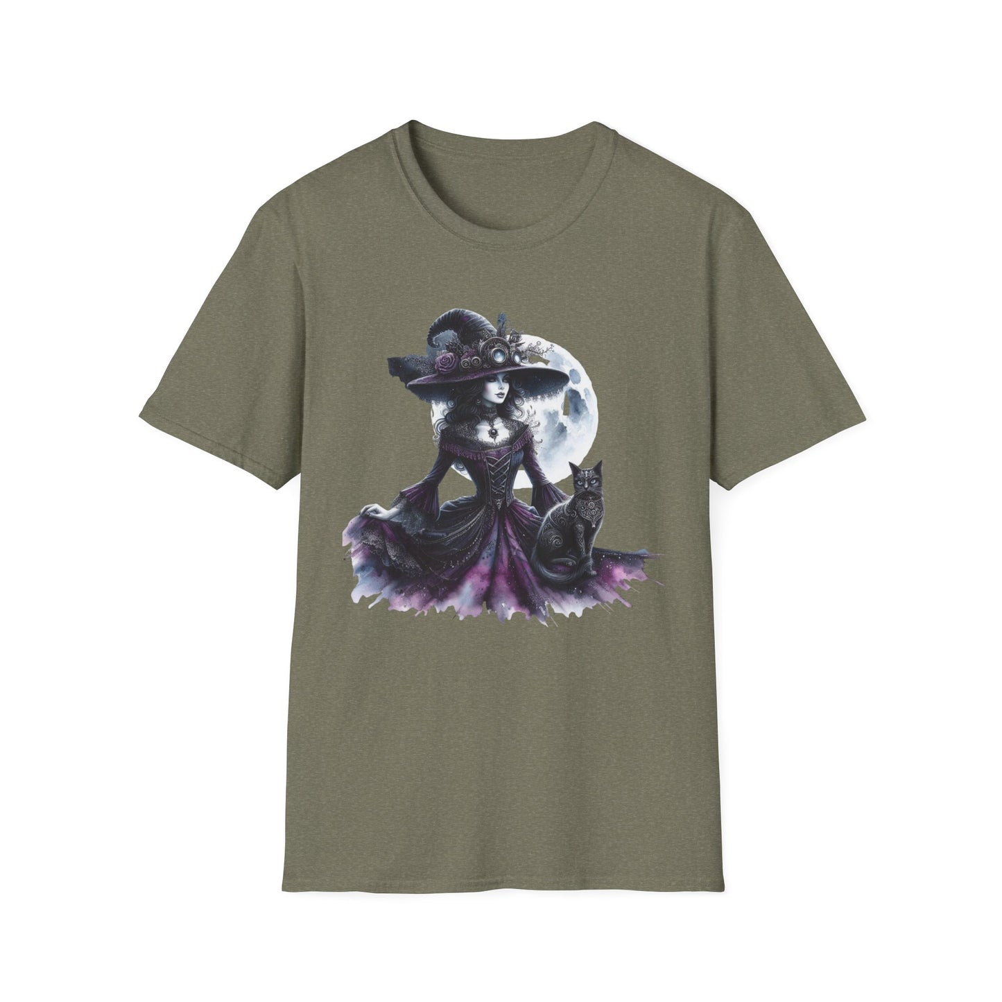 “Moonlit Witch & Cat” Tee – Enchanted Night Edition