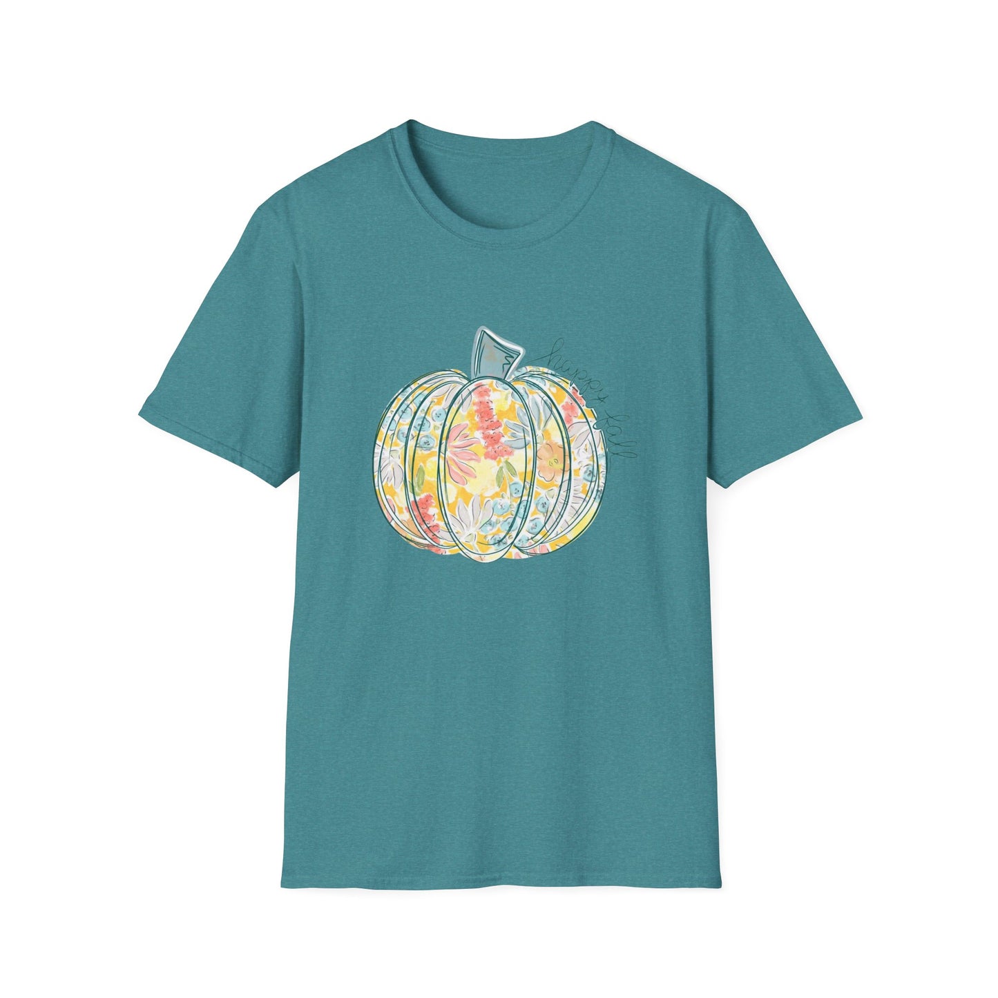 “Happy Fall Floral Pumpkin” Tee – Bloom & Gourd Edition