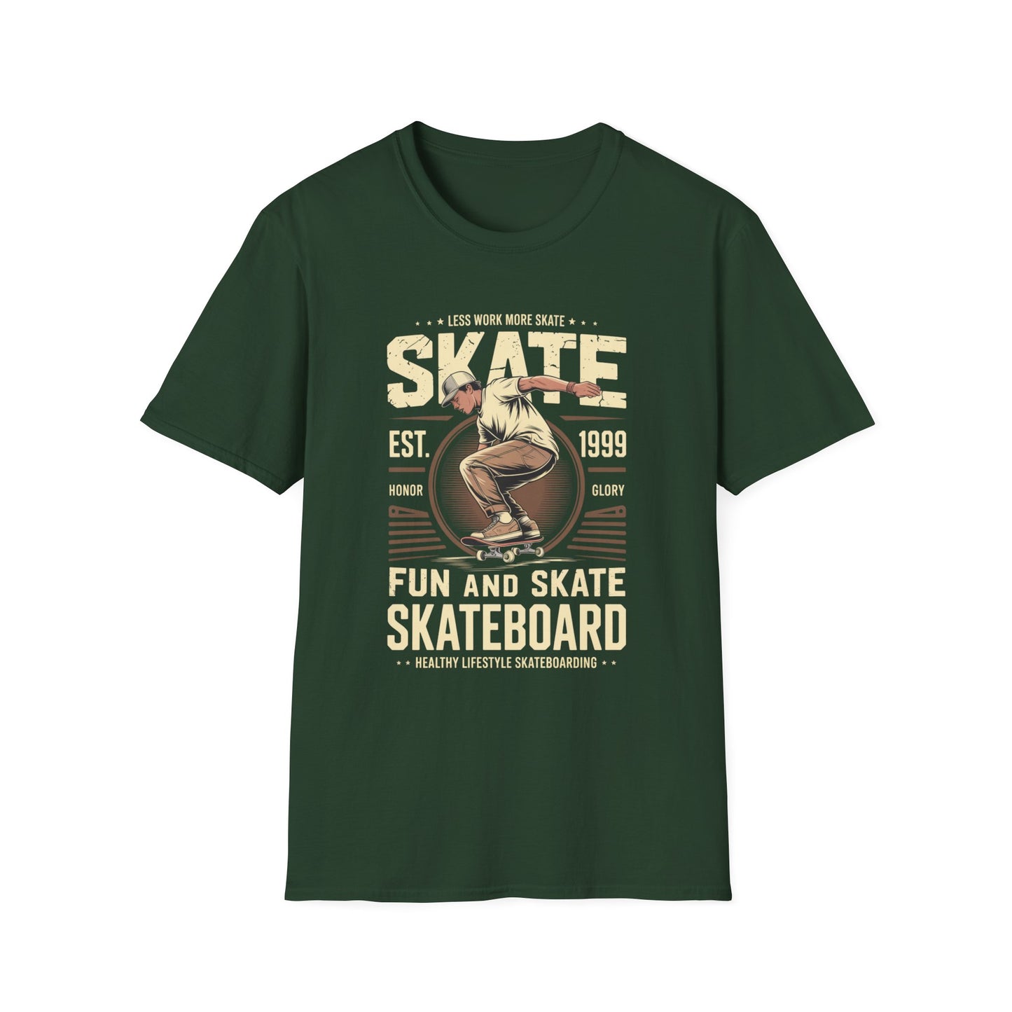 Less Work More Skate Vintage Skateboard Graphic Tee