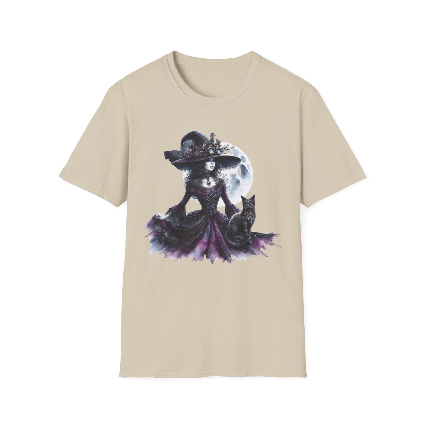 “Moonlit Witch & Cat” Tee – Enchanted Night Edition