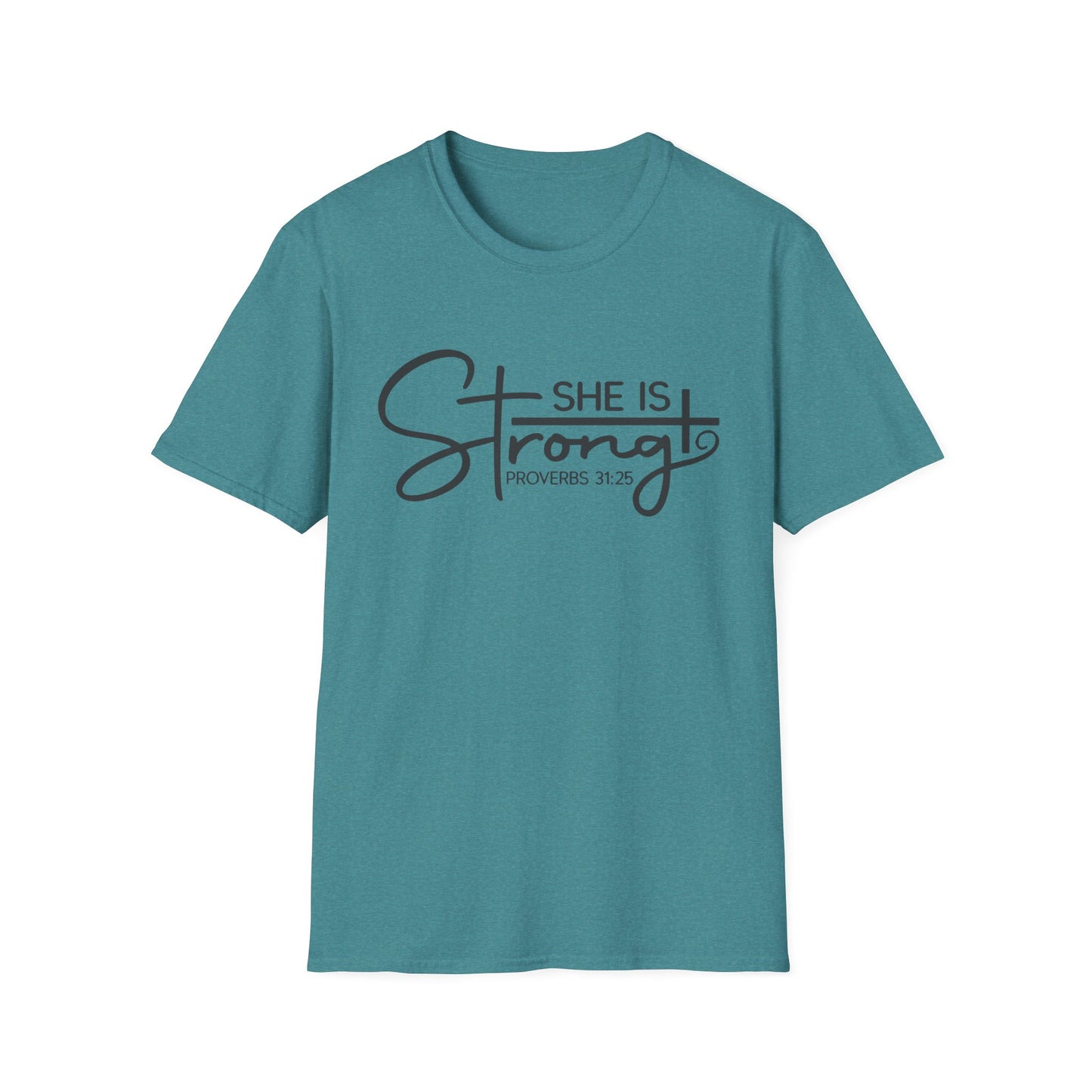 She Is Strong Tee – Proverbs 31:25 Empowerment Edition