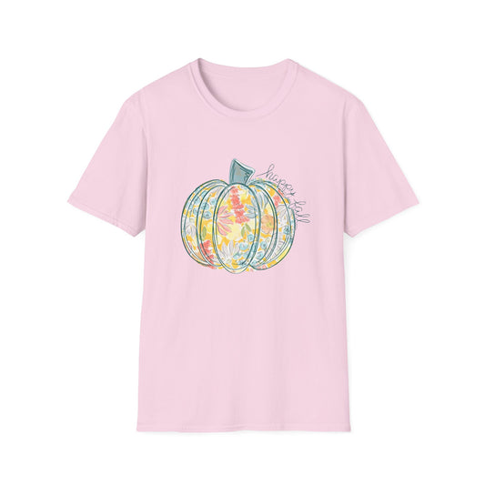 “Happy Fall Floral Pumpkin” Tee – Bloom & Gourd Edition