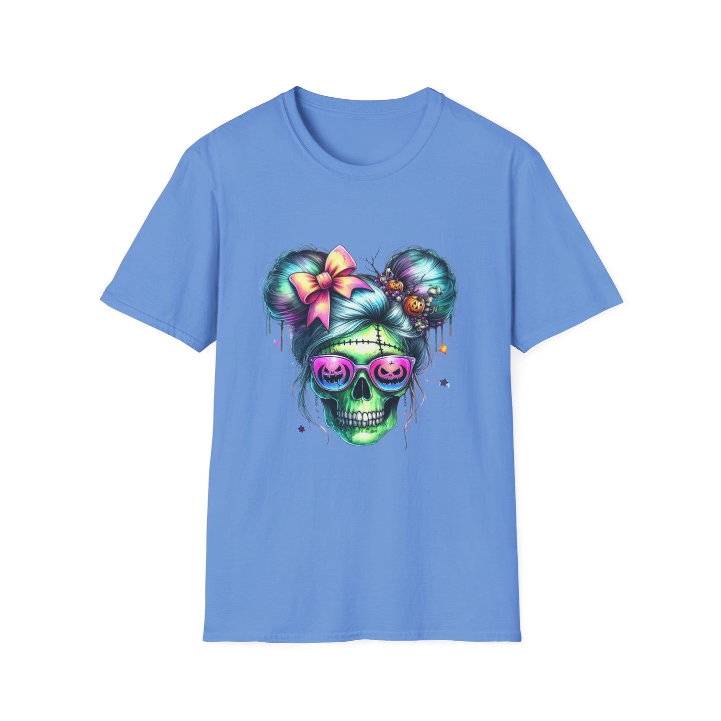 Skull and Swagger Halloween T-Shirt, Spooky Trickster Tee, Sugar Skull Costume Shirt, Halloween Party Top, Woman Skull Power