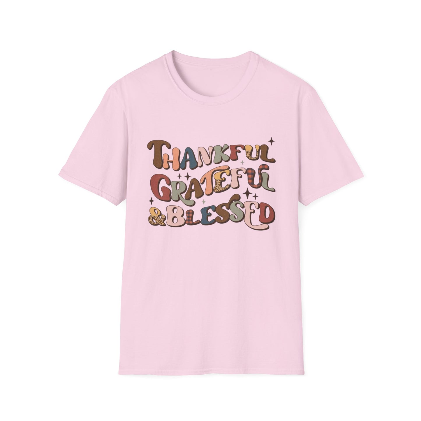 Thankful. Grateful. & Blessed. Short Sleeve Tee