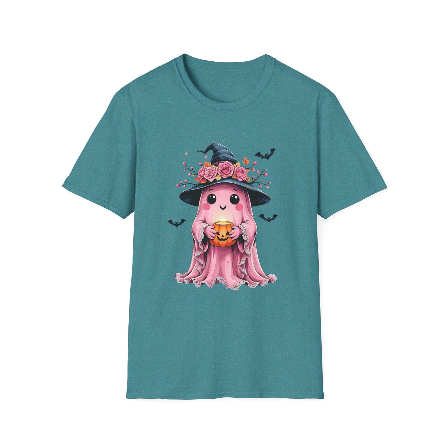 “Ghost & Pumpkin” Tee – Floral Witch Hat Edition