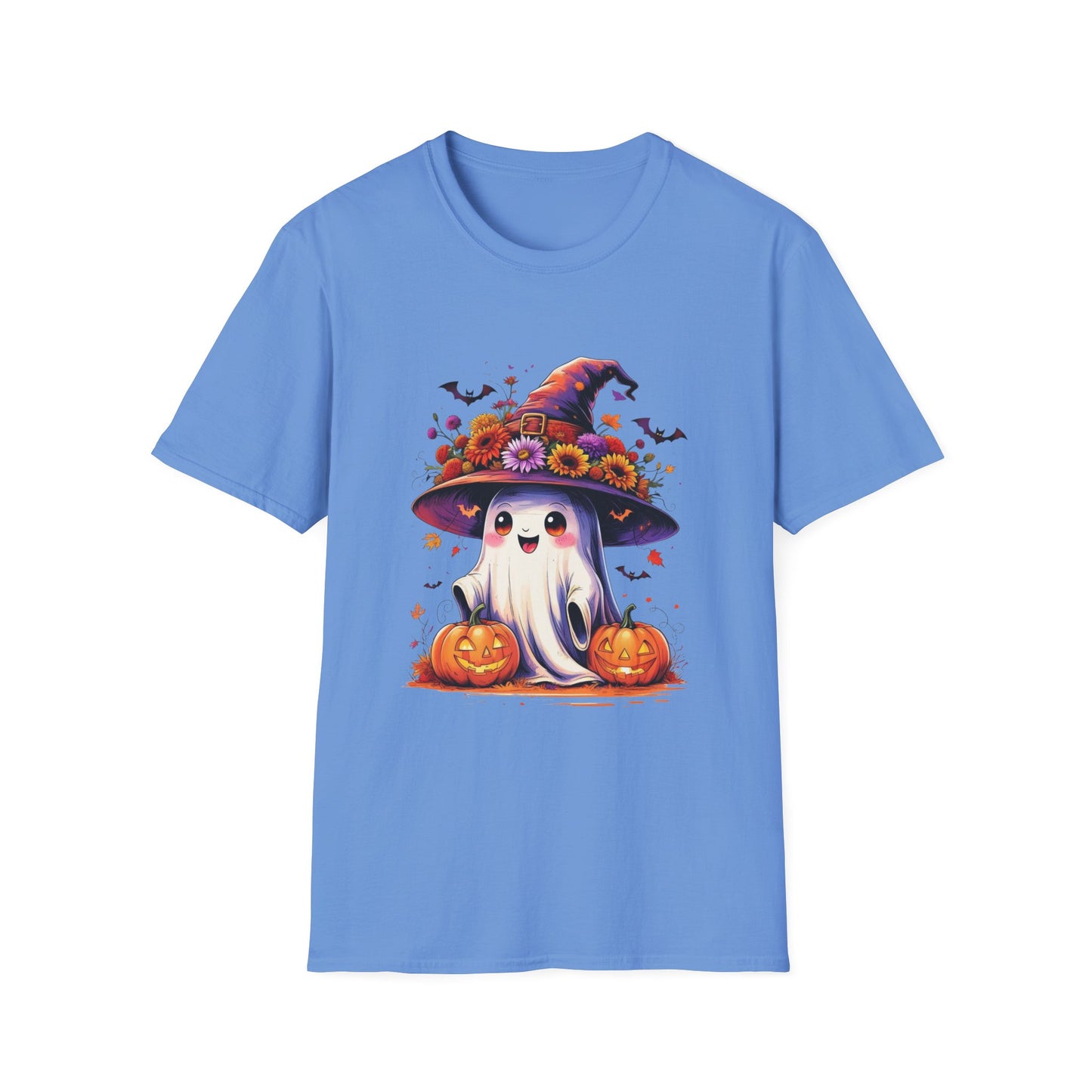 “Floral Ghost & Pumpkin” Tee – Autumn Bloom Edition
