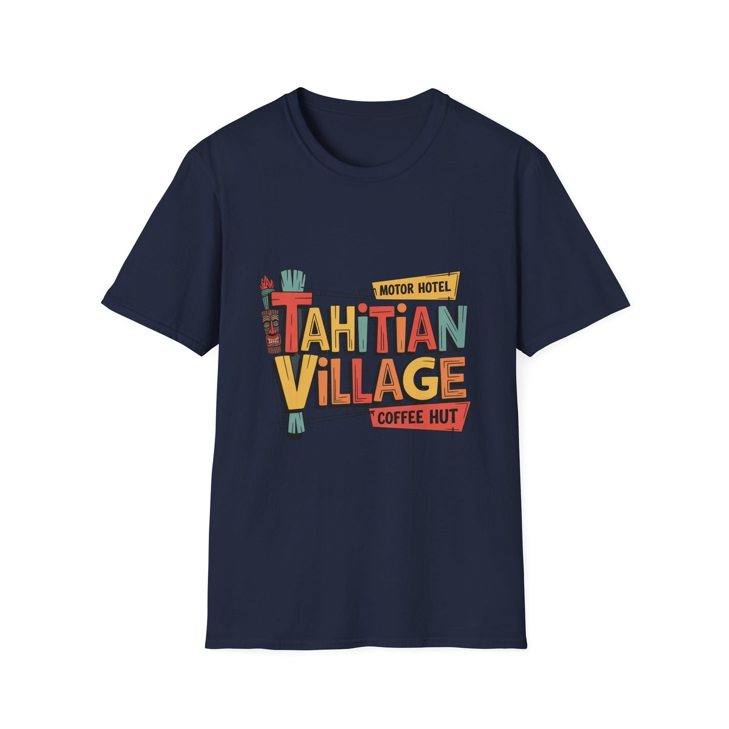 Tahitian Village Retro Tiki Graphic Tee