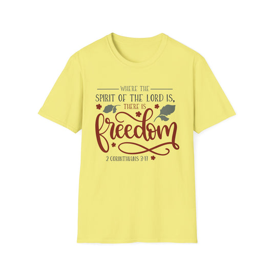 Freedom in the Spirit Tee – 2 Corinthians 3:17 Floral Edition