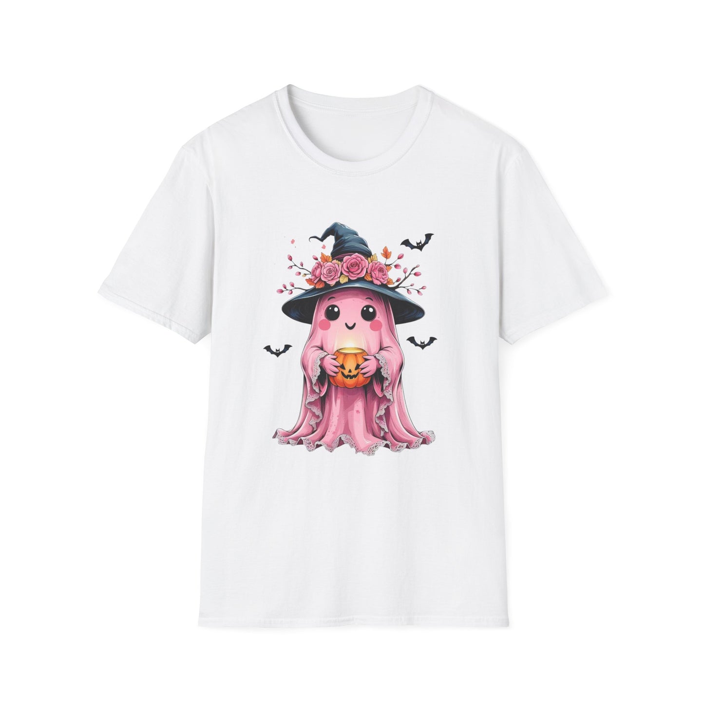 “Ghost & Pumpkin” Tee – Floral Witch Hat Edition