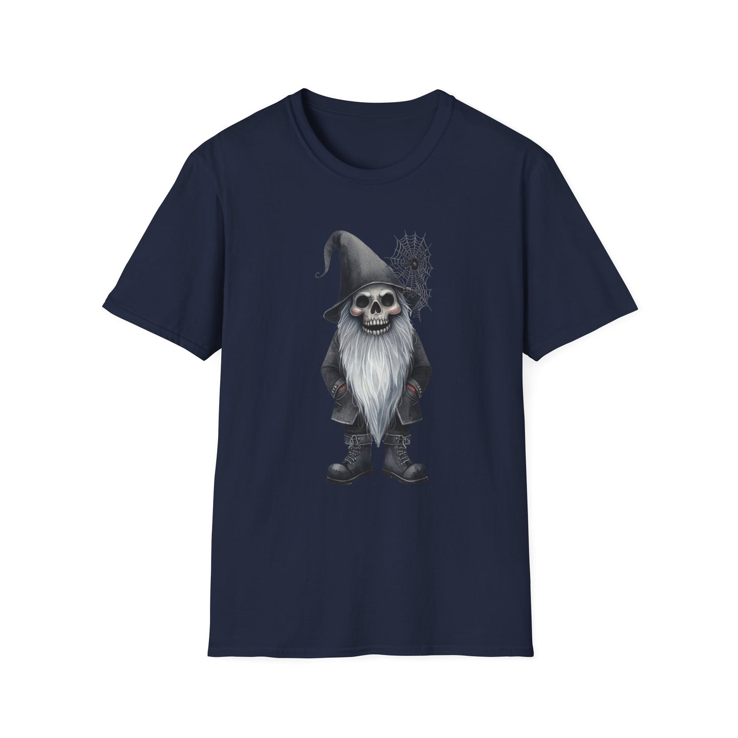 “Grim Gnome” Tee – Webbed Beard & Skull Grin Edition