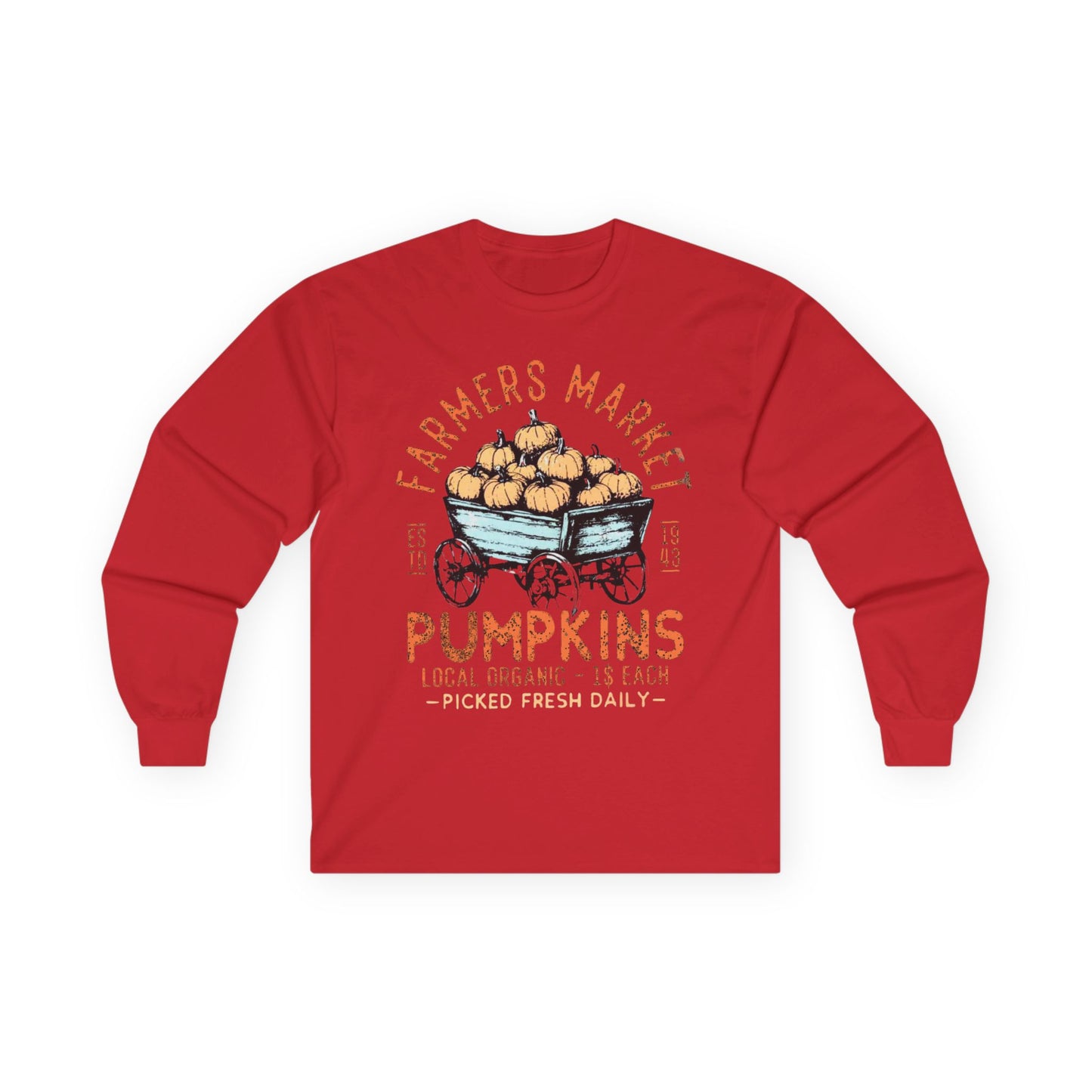 “Farmers Market Pumpkin Cart” Long Sleeve Tee – Est. 1943 Edition